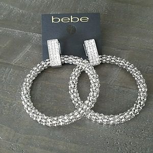 Bebe glamorous Hoop Earrings NWT
